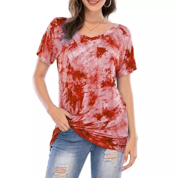 Tie-dye v neck shirt size L - Picture 3 of 6